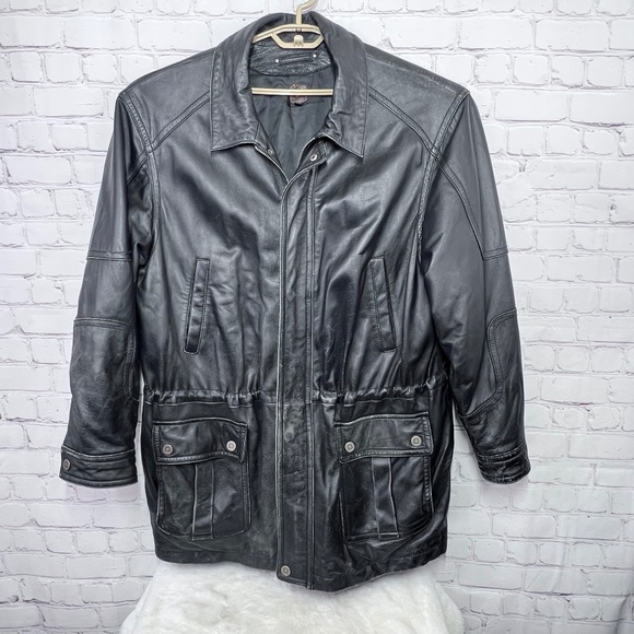 |•WILSONS LEATHER•| Pre-loved Insulated Long Leather Coat Size XL - Picture 1 of 15